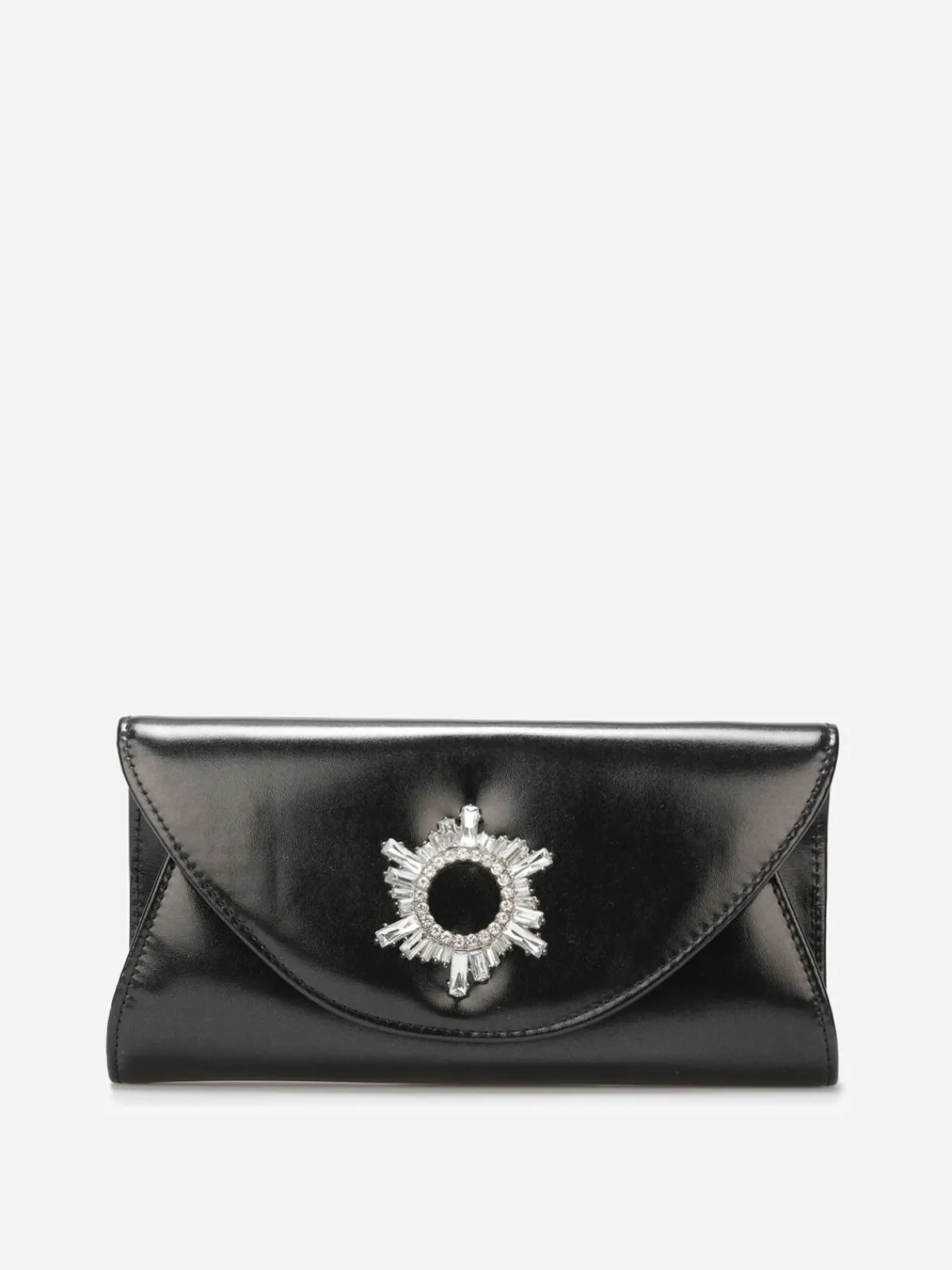 Sale La Modeuse Pochette de soirée à boucle en strass Noir
