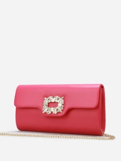 Hot La Modeuse Pochette enveloppe à bijoux strass Fuchsia