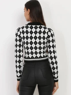 Best La Modeuse Pull à col Polo en motif losanges