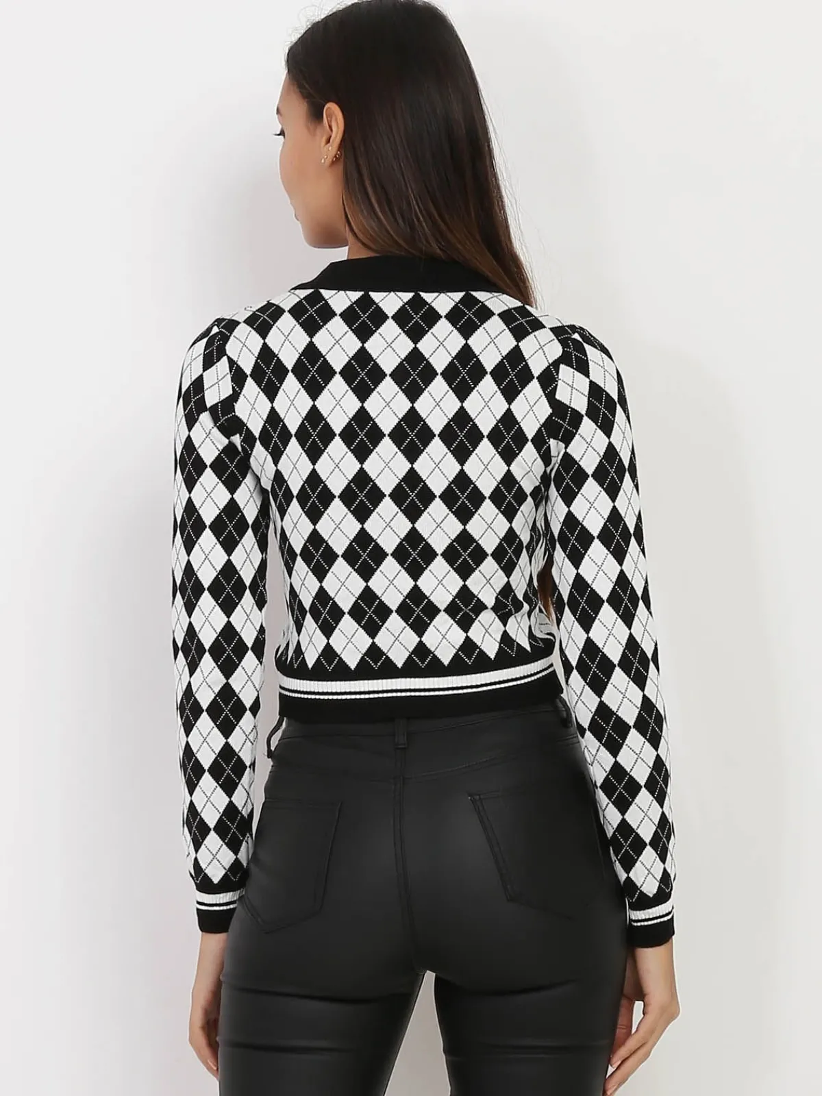 Best La Modeuse Pull à col Polo en motif losanges