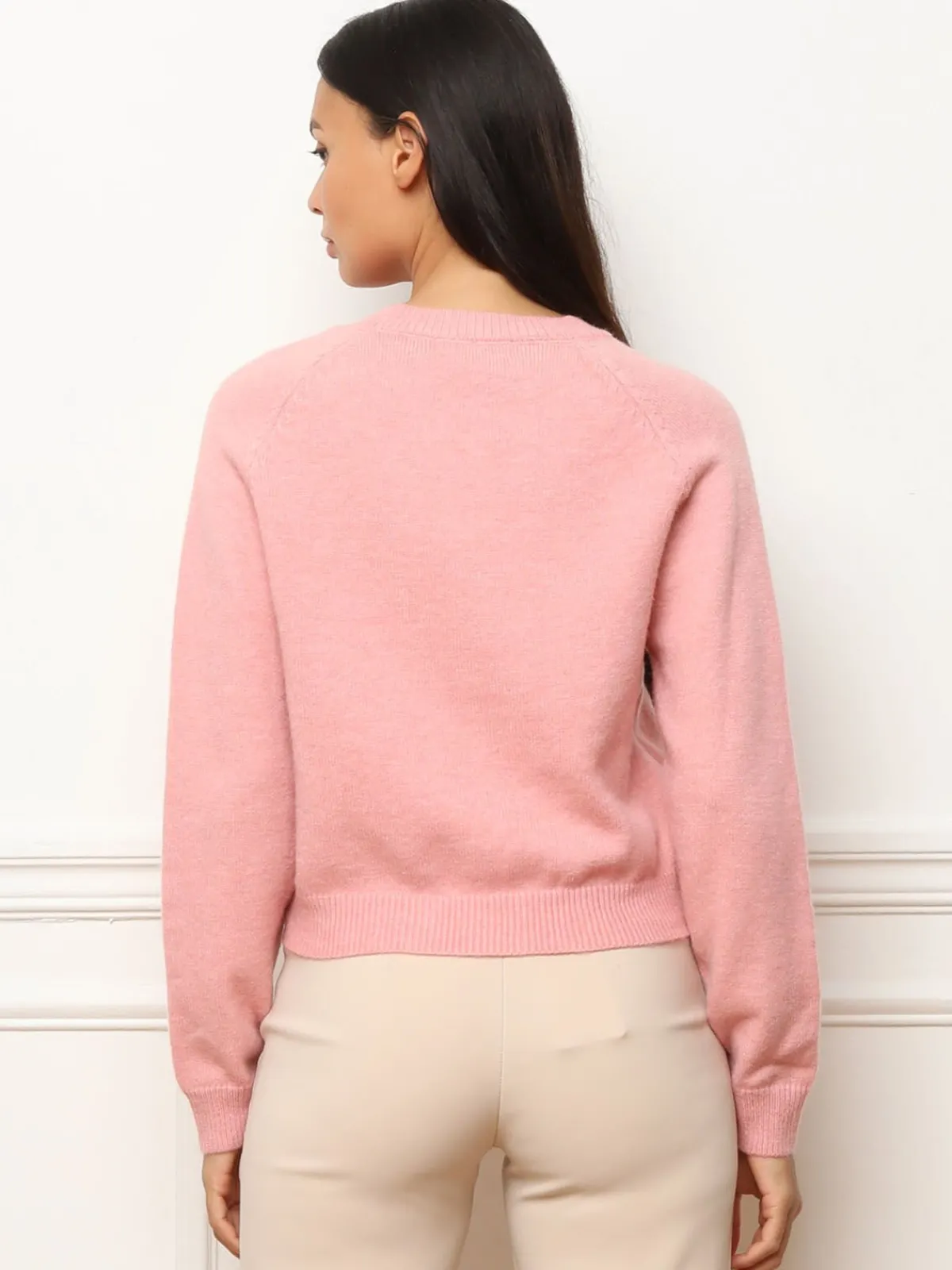 Discount La Modeuse Pull à message brodé Rose