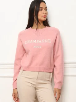 Discount La Modeuse Pull à message brodé Rose