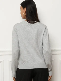 Discount La Modeuse Pull à petits n艙uds satinés Grisclair