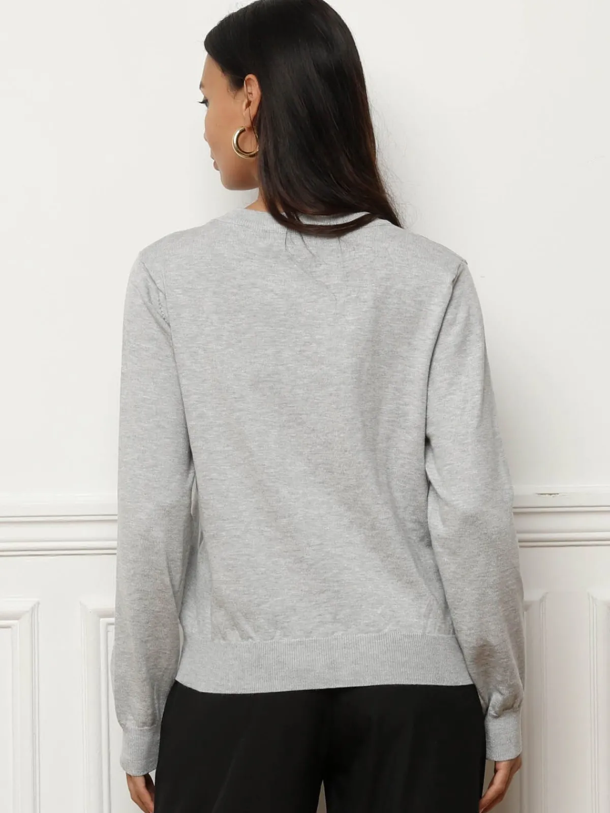 Discount La Modeuse Pull à petits n艙uds satinés Grisclair