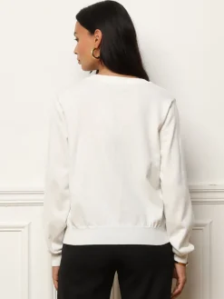 Clearance La Modeuse Pull à petits n艙uds satinés