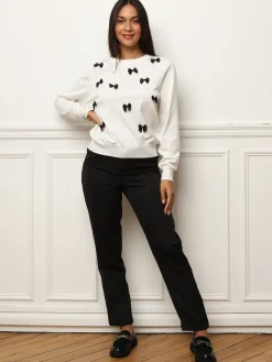 Clearance La Modeuse Pull à petits n艙uds satinés