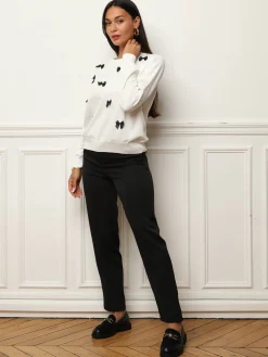 Clearance La Modeuse Pull à petits n艙uds satinés