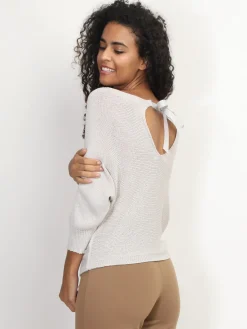 Discount La Modeuse Pull chauve-souris à ruban Grisclair
