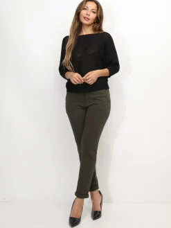 Online La Modeuse Pull chauve-souris à ruban Noir