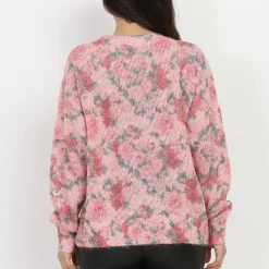 Best La Modeuse Pull en crochet à motifs fleurs Rose