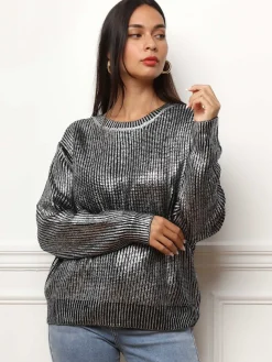 La Modeuse Pull en maille métallisée