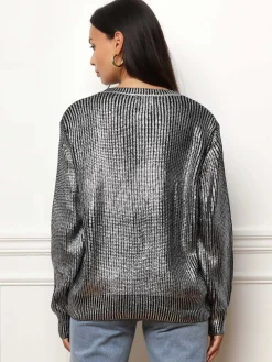 La Modeuse Pull en maille métallisée