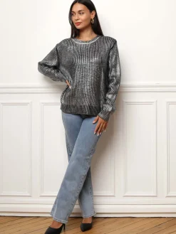 La Modeuse Pull en maille métallisée