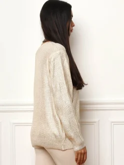 Outlet La Modeuse Pull en maille métallisée