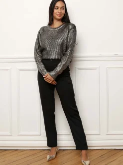 Online La Modeuse Pull en maille métallisée