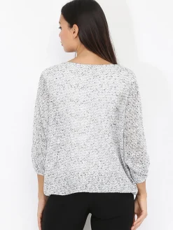 Hot La Modeuse Pull léger en maille jersey Grisclair