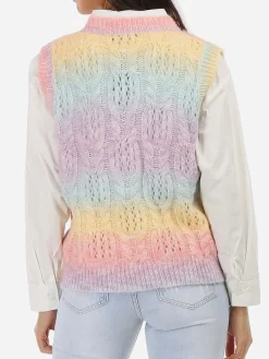 Best La Modeuse Pull sans manches à col V Rose
