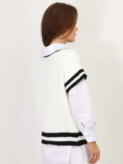 New La Modeuse Pull universitaire manches courtes Blanc