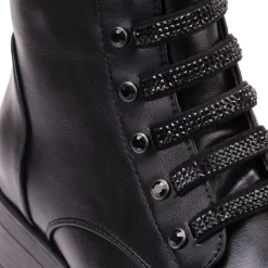 Outlet La Modeuse Rangers  à lacets à strass Noir