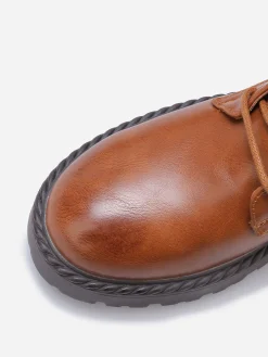 Sale La Modeuse Rangers à semelle dentelée Camel