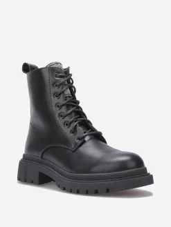 Online La Modeuse Rangers à strass et double lacets Noir