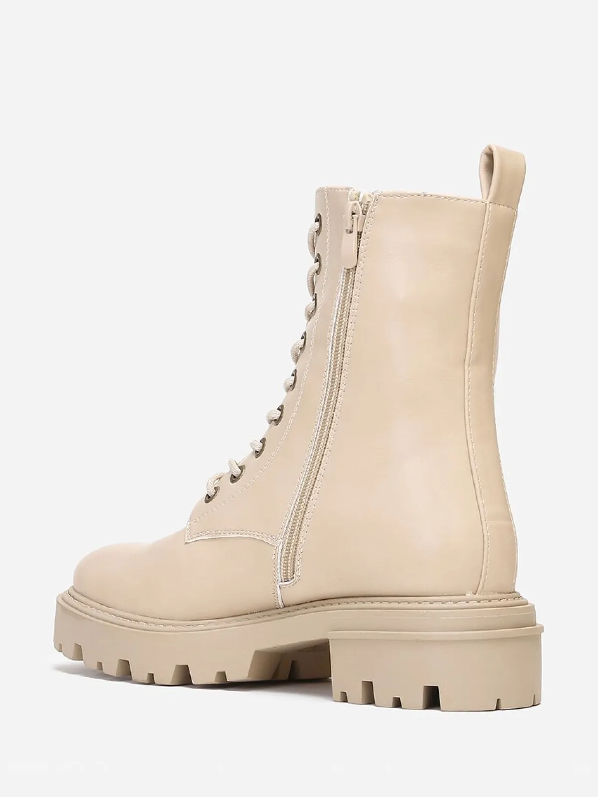 Hot La Modeuse Rangers à talon et semelle crantés Beige