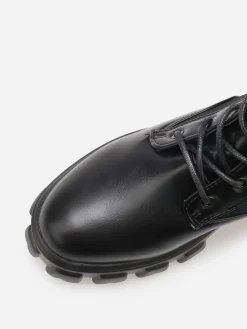Hot La Modeuse Rangers  bi-matières à plateforme crantée Noir