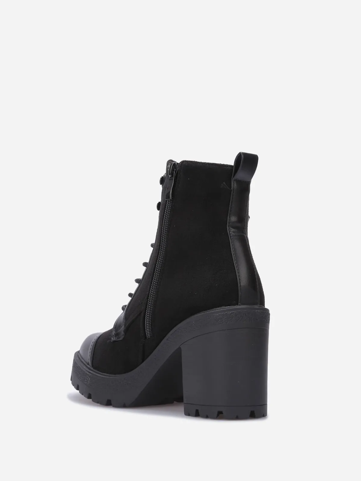 Clearance La Modeuse Rangers bi-matières à talon Noir