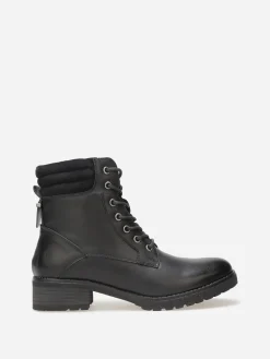 Outlet La Modeuse Rangers bi-matières matelassées Noir
