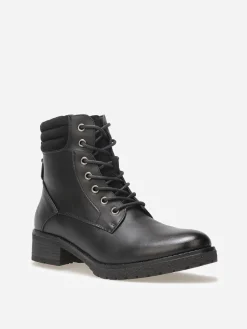 Outlet La Modeuse Rangers bi-matières matelassées Noir