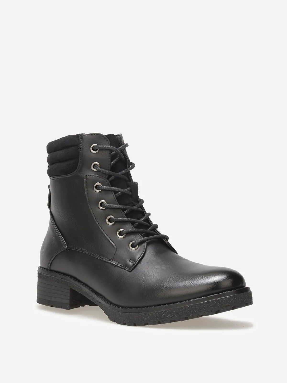 Outlet La Modeuse Rangers bi-matières matelassées Noir