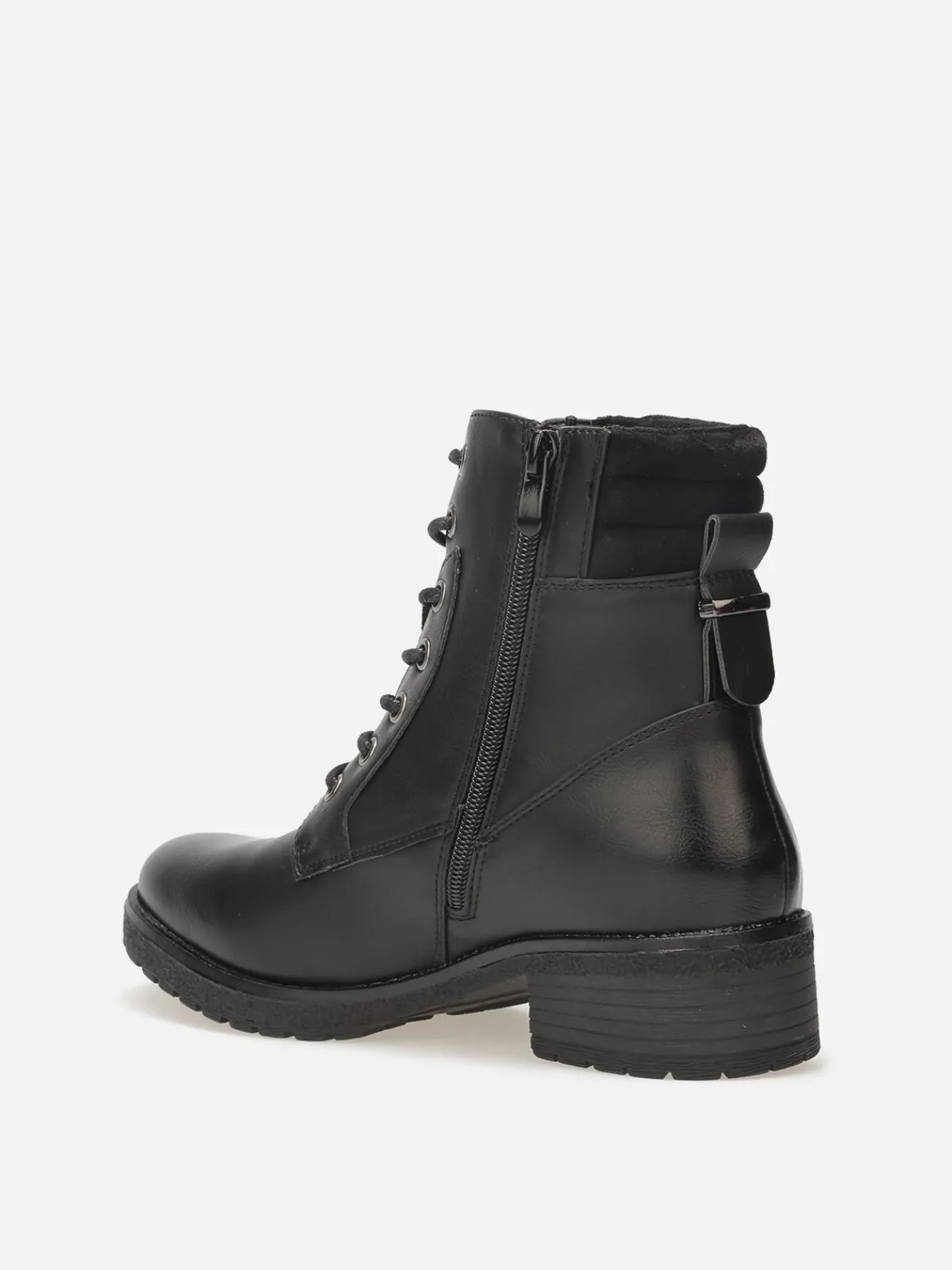 Outlet La Modeuse Rangers bi-matières matelassées Noir