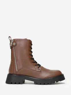 Sale La Modeuse Rangers  crantées à zip métallique Taupe