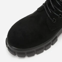 New La Modeuse Rangers crantées en suédine fourrée Noir