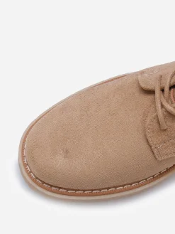 New La Modeuse Rangers en suédine à semelle compensée Taupe