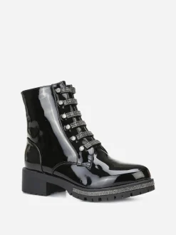 Best La Modeuse Rangers vernies  à strass Noir