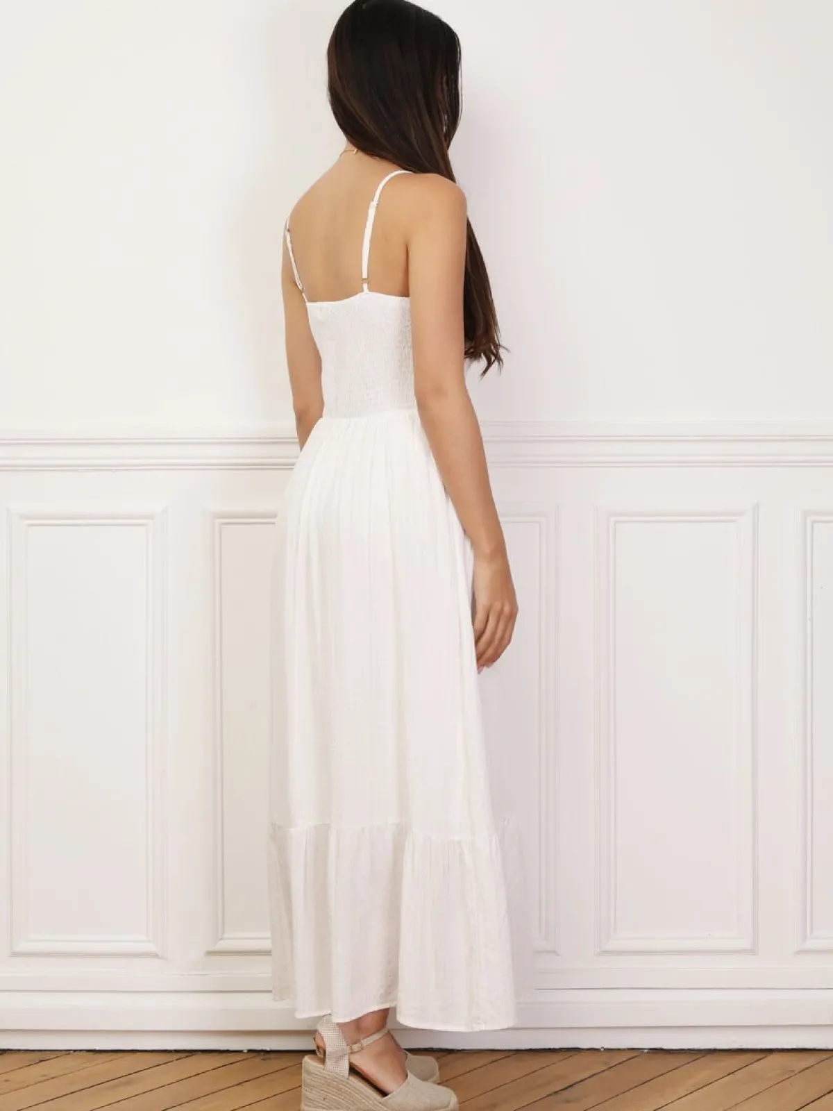 Best La Modeuse Robe à détails en cordage et fils dorés Blanc
