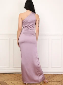 Clearance La Modeuse Robe asymétrique à détail torsadé Violetclair