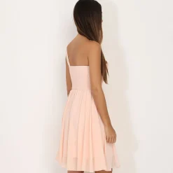 New La Modeuse Robe asymétrique drapée Rose