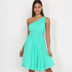 Clearance La Modeuse Robe asymétrique drapée Turquoise