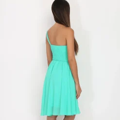 Clearance La Modeuse Robe asymétrique drapée Turquoise