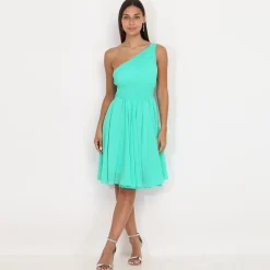 Clearance La Modeuse Robe asymétrique drapée Turquoise