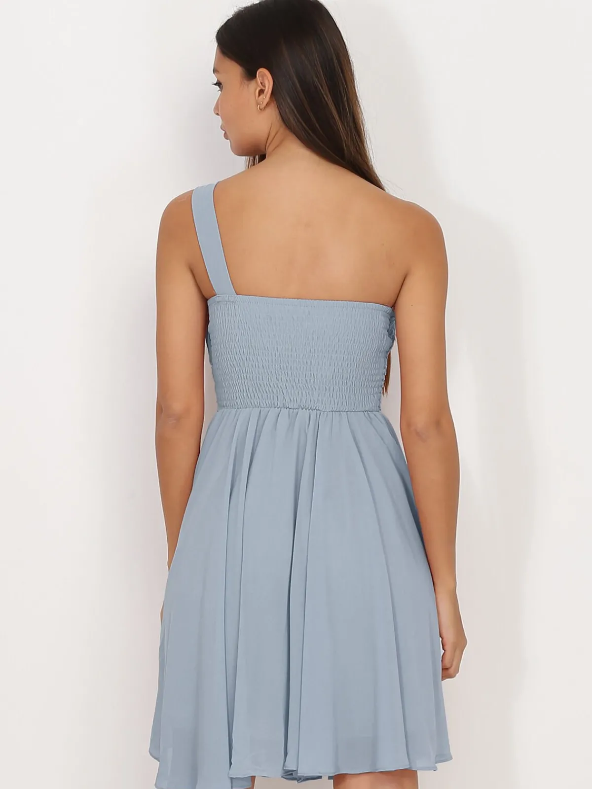 Best La Modeuse Robe asymétrique drapée BleuGivré