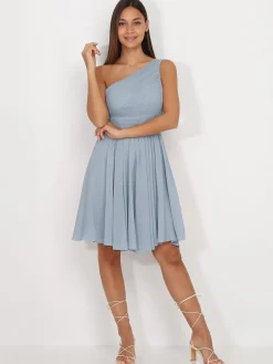Best La Modeuse Robe asymétrique drapée BleuGivré