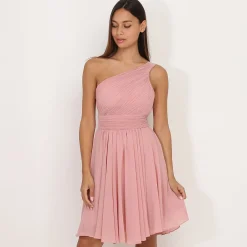 Best La Modeuse Robe asymétrique drapée VieuxRose