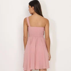 Best La Modeuse Robe asymétrique drapée VieuxRose