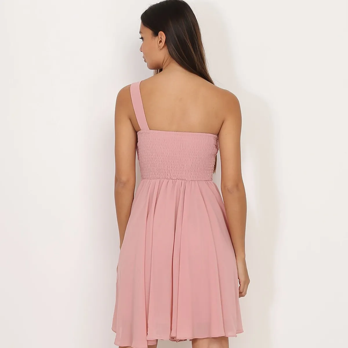 Best La Modeuse Robe asymétrique drapée VieuxRose