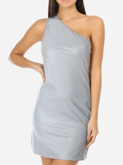 Hot La Modeuse Robe asymétrique irisée Argenté