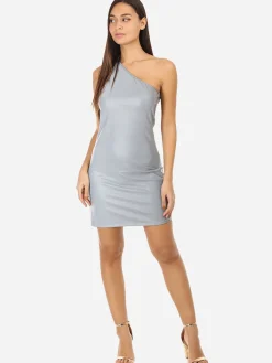 Hot La Modeuse Robe asymétrique irisée Argenté