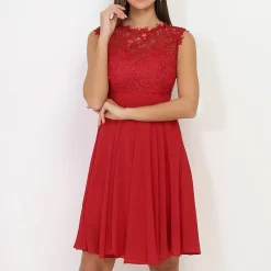 Online La Modeuse Robe avec dentelle Rouge